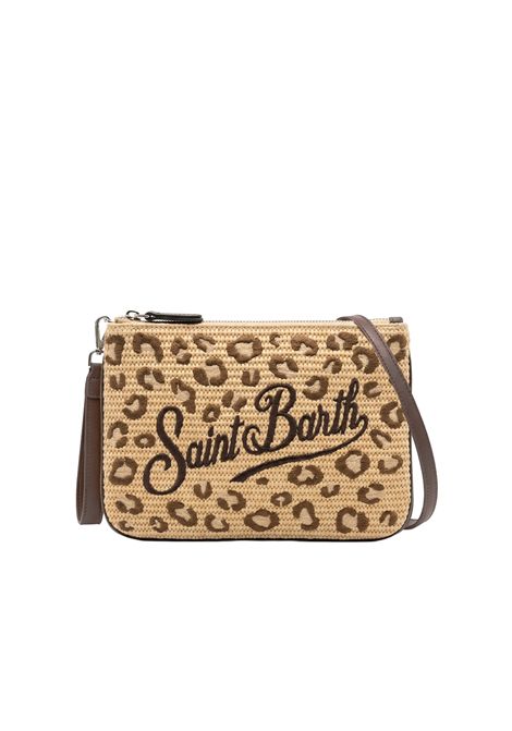 Pochette con tracolla SAINT BARTH | PAR0021 PARISIENNE STRAW00349L LEOPARD 18 EMB